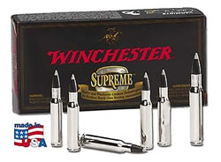 Winchester Supreme Rifle Ammunition S2506CT, 25-06 Remington, AccuBond CT, 110 GR, 3100 fps, 20 Rd/bx