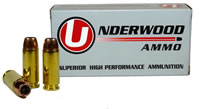 Underwood Handgun Ammunition UA244, 10mm, Bonded Jacketed Hollow Point (JHP), 180 GR, 1300 FPS, 20 Rd/Bx